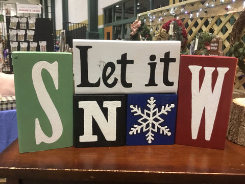 Let it Snow Christmas Block Set