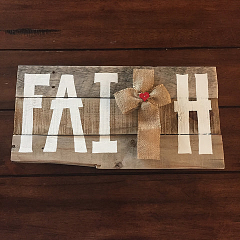 Faith Rustic Wood Sign Reclaimed Wood