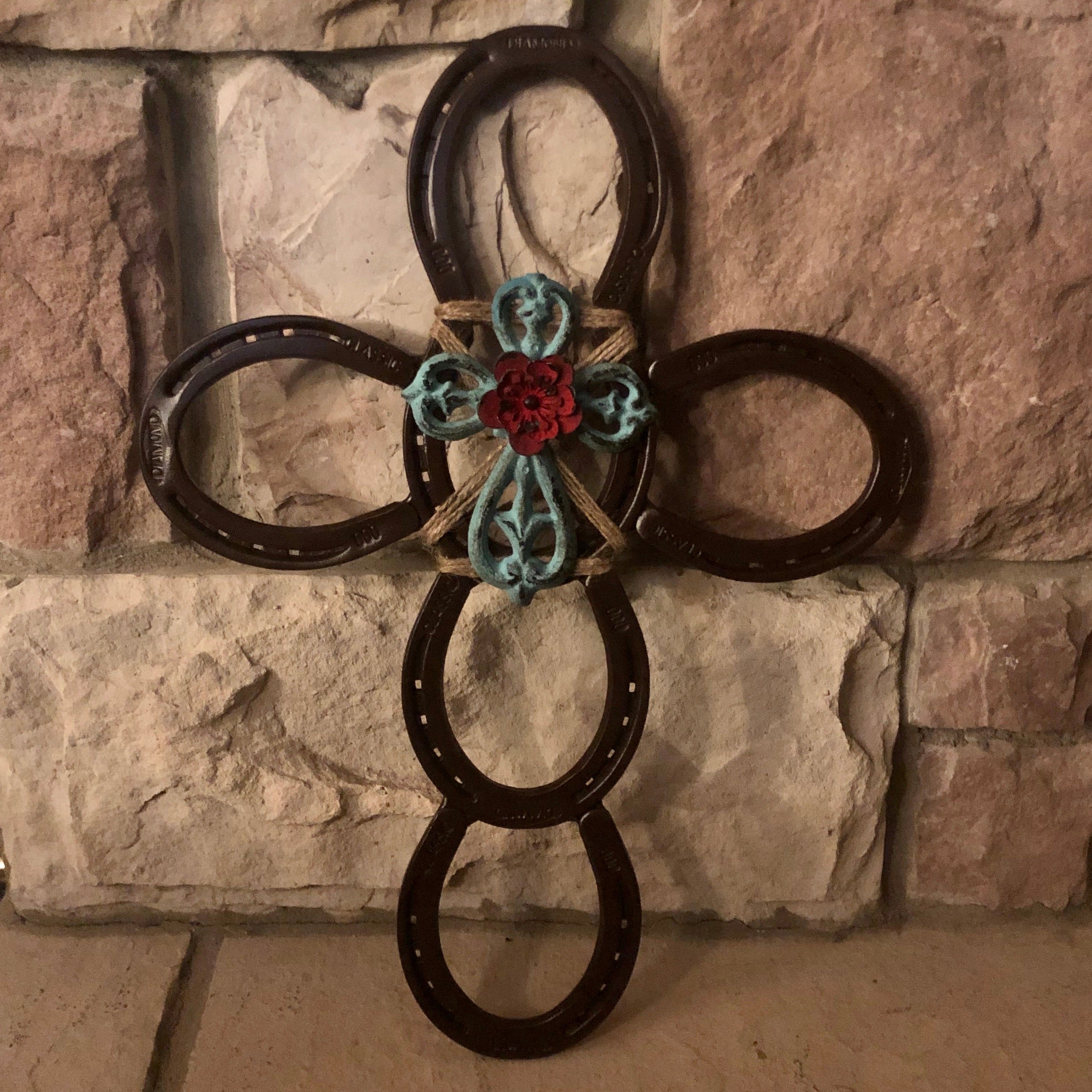 Rustic Horseshoe Wall Cross - Back Home Country Acres